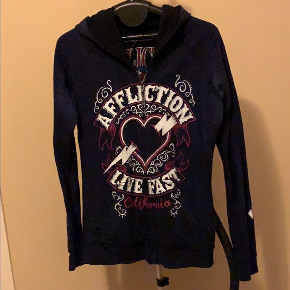 Medium new affliction reversible jacket